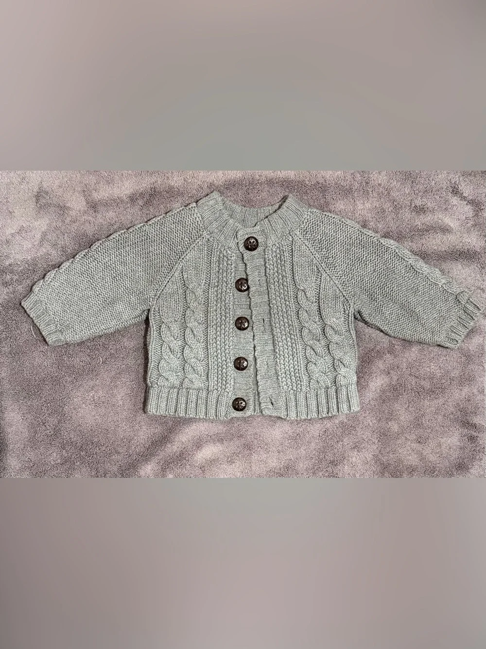 The Children's Place Cable Knit Button-Up Cardigan - Light Gray